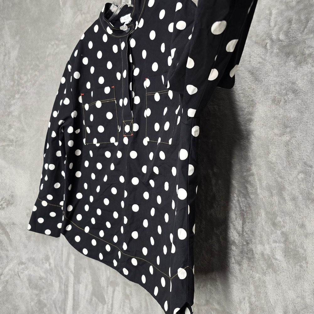 Aligne Jude Spot Blouse Women 10 Black Polka Dot Organic Cotton Top Mod Retro - Picture 16 of 16